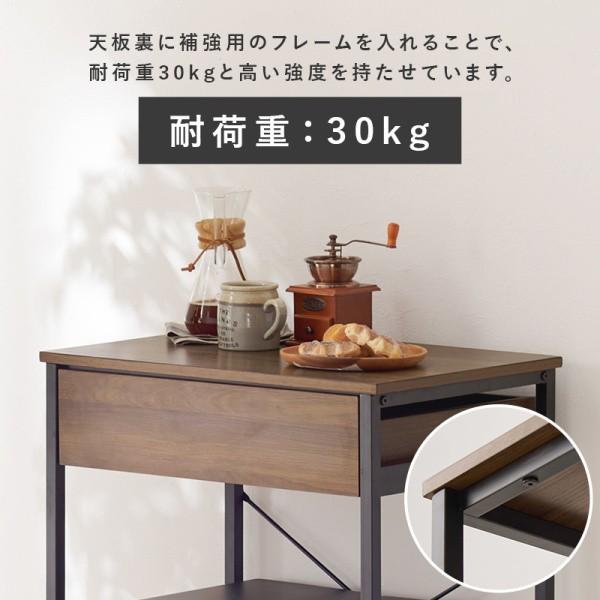 ごみ箱上ラック 幅60.5cm ダストボックス ラック ゴミ箱 スペース キッチン レンジ台 引出し 収納 アジャスター付 ストック ボード インテリア 家具 送料無料の画像