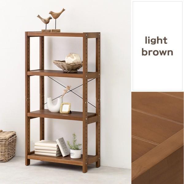 木製 オープンラック 4段 幅60cm 棚 高さ調整 本棚 書類 収納 ラック