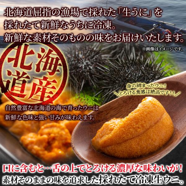 北海道産 濃厚 生うに 70g 特上 うに 新鮮 ウニ とろける旨さ ミョウバン不使用 冷凍 約70gx折1 送料無料 : ファインセレクト ...