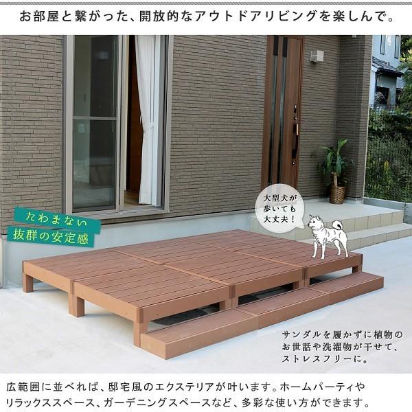 ウッドデッキ ステップ フェンス 1セット 人工木ウッドデッキ お庭 ベランダ テラス 玄関ステップ デッキ 高強度 DIY 設置 自由 ベンチ 送料無料の画像