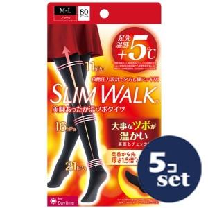 【5個セット】スリムウォーク 美脚あったか温ツボタイツ ML 1枚(4902522681797-5) セット販売」「ピップ」スリムウォーク 美脚あったか温ツボタイツ M-L