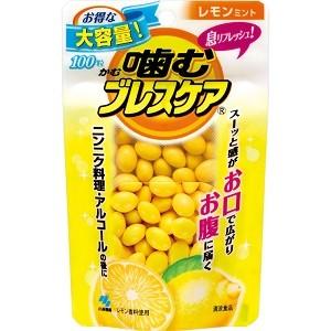 「小林製薬」 噛むブレスケア パウチ レモンミント 100粒入「フード・飲料」｜finespharma