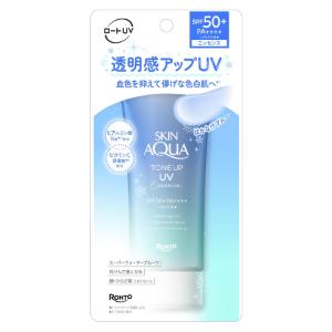ロート製薬 スキンアクア トーンアップUVエッセンス ブルー 80g : 薬
