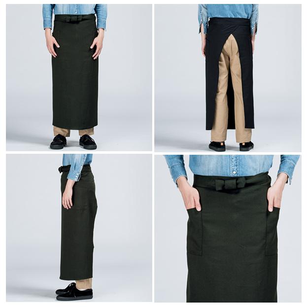 ポリ ソムリエエプロン AIMY(エイミー)腰巻タイプ・ロングエプロン・キッチンウエア飲食店・スタッフユニフォーム(ポケット2つ ポリエステル 制電）00879-PSA |  | 01