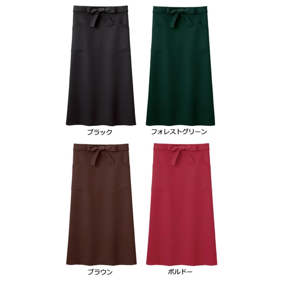 ポリ ソムリエエプロン AIMY(エイミー)腰巻タイプ・ロングエプロン・キッチンウエア飲食店・スタッフユニフォーム(ポケット2つ ポリエステル 制電）00879-PSA |  | 02