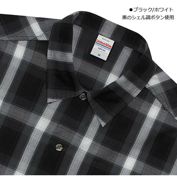 【M-XL】コットン オープンカラー ロングスリーブ シャツ 1694-01 開襟シャツ 長袖 ユナイテッドアスレ United Athle メンズ 男女兼用 チェック柄 カジュアル |  | 04