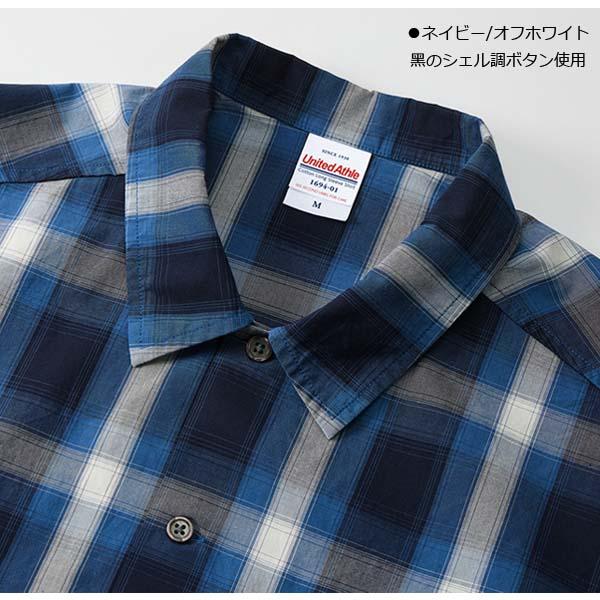 【M-XL】コットン オープンカラー ロングスリーブ シャツ 1694-01 開襟シャツ 長袖 ユナイテッドアスレ United Athle メンズ 男女兼用 チェック柄 カジュアル |  | 05