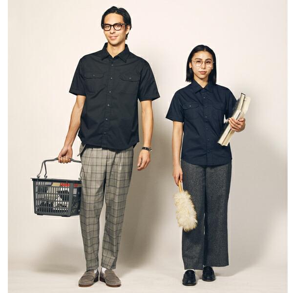 【XS-XL】T/Cワークショートスリーブシャツ United Athle Works 半袖 無地 ユナイテッドアスレ メンズ レディース 男女兼用 ワークシャツ ユニフォーム 1772-01 |  | 03