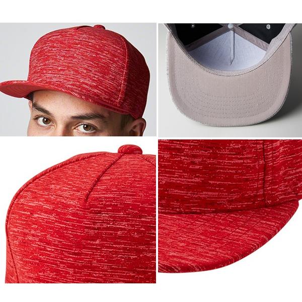 UNITED ATHLE(ユナイテッドアスレ)メランジプリント フラットバイザーキャップ/MELANGE PRINT FLAT VISOR CAP【9662-01】霜降り・無地・帽子・スナップバック |  | 01