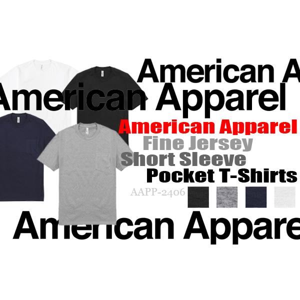 【処分品】American Apparel アメリカンアパレル ファインジャージー ショートスリーブ ポケット付きTシャツ 薄手4.3oz 無地半袖・ユニセックス (2406)Sのみ |  | 01