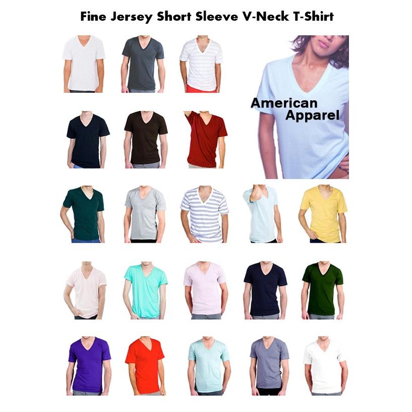 【処分品】American Apparel（アメリカンアパレル） ファインジャージー　ショートスリーブ　VネックＴシャツ【無地半袖・ユニセックス・男女兼用】2456 | 