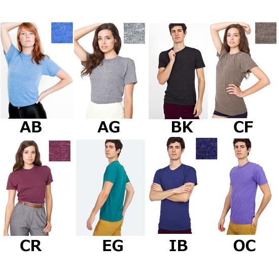 【処分品】トライブレンド　トラックTシャツ American Apparel アメリカンアパレル  3.7oz薄手半袖ショートスリーブ ユニセックス・男女兼用 TR401 |  | 01