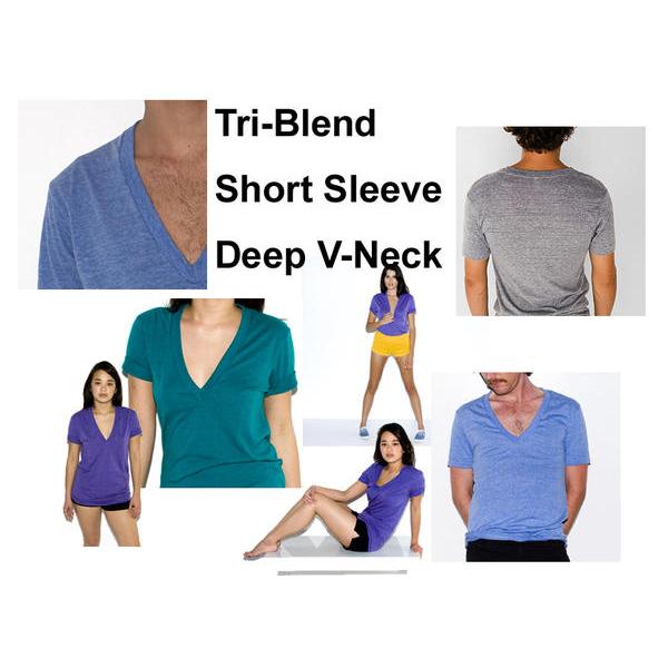 【処分品】3.7oz トライブレンド ショートスリーブ ディープVネックTシャツAmerican Apparel アメリカンアパレル 霜降カラー 半袖薄手ユニセックス tr456 |  | 02