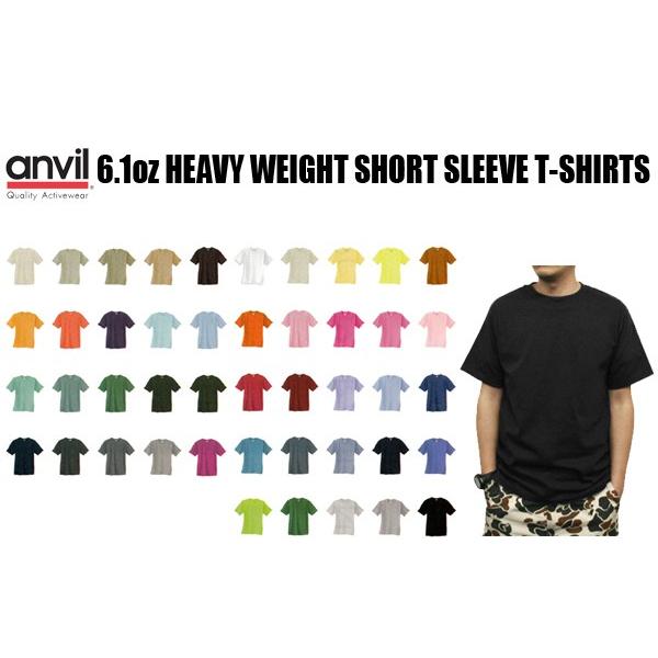 【処分品】【レッドS】無地 ヘビーウェイト Tシャツ/anvil（アンビル） 6.1ozヘビーウェイト無地半袖Tシャツ【979】メンズ | 