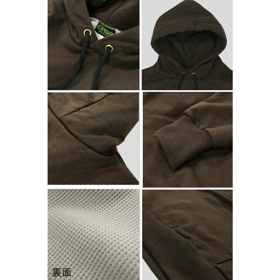 CAMBER キャンバー 132 ヘビーウェイトプルオーバーパーカー 12.5オンス PULLOVER HOOD 裏サーマル 厚手 裏面 ワッフル素材 無地 かぶり メンズ スウェット |  | 02