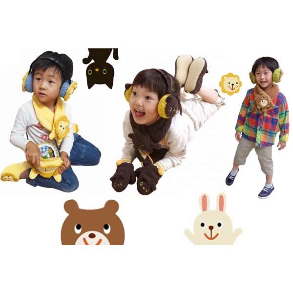 DECOLE(デコレ)/アン・ドゥドゥ　un doudou　キッズ耳あて【頭周り16-30センチ】/ボア・子供用・動物・ライオン・うさぎ・くま・ネコ |  | 01