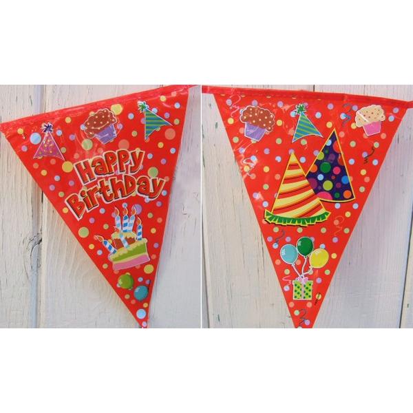 ハッピーバースデー　フラッグバナー【HAPPY BIRTHDAY・FLAG BANNER・PARTY・パーティグッズ・飾り・誕生会・誕生日】 |  | 01