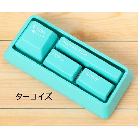 キーボードステーショナリーセット/クリップホルダー・ホッチキス・パンチ・キーボードブラシ・文房具・KEY BOARD STATIONERY SET | 