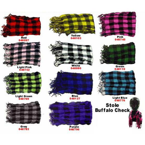 ストール　バッファローチェック（薄手・シワ加工）【当店在庫のみの処分となります】 |  | 01