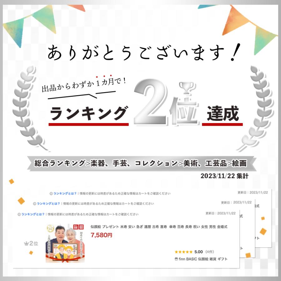 似顔絵 プレゼント 古希 還暦 喜寿 傘寿 米寿 卒寿 百寿 安い 写真から 急ぎ イラスト 女性 男性 お祝い ギフト 金婚式 |  | 05