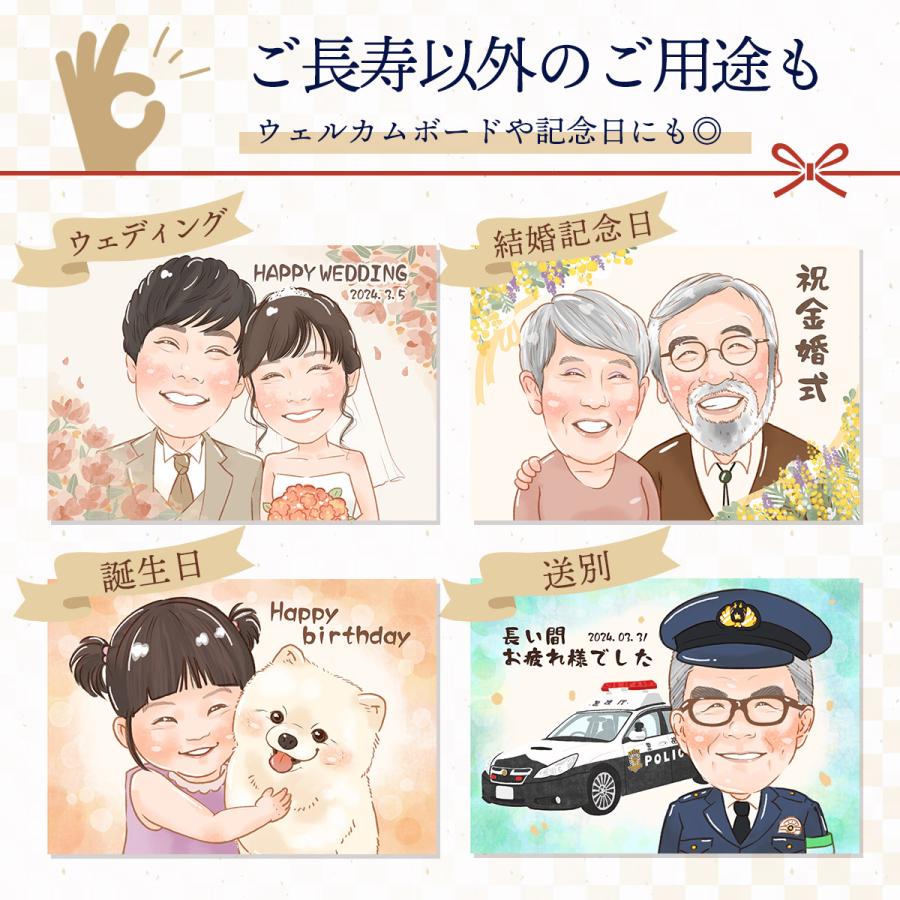 似顔絵 プレゼント 急ぎ 安い 敬老の日 還暦祝い 古希 喜寿 米寿 傘寿 祝い 写真 女性 男性 |  | 04