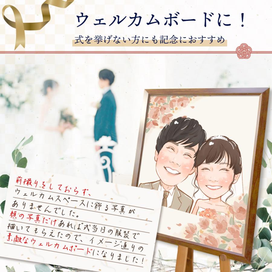 似顔絵 プレゼント 安い ウェディング 急ぎ 結婚 両親ギフト 傘寿 敬老の日 長寿 写真 女性 男性 |  | 02