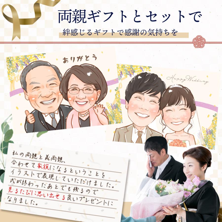 似顔絵 プレゼント 安い ウェディング 急ぎ 結婚 両親ギフト 傘寿 敬老の日 長寿 写真 女性 男性 |  | 03