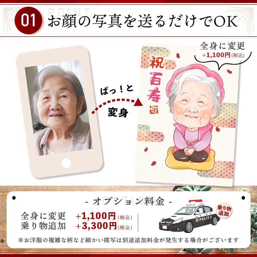 似顔絵 プレゼント 安い 急ぎ 金婚式 両親 結婚記念 還暦祝い 米寿 古希 喜寿 傘寿 百寿 敬老の日 写真から 女性 男性 |  | 09