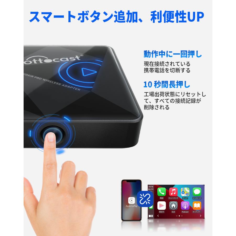 オットキャストOttocast 2023新型CarPlayワイヤレスアダプター U2AIR 
