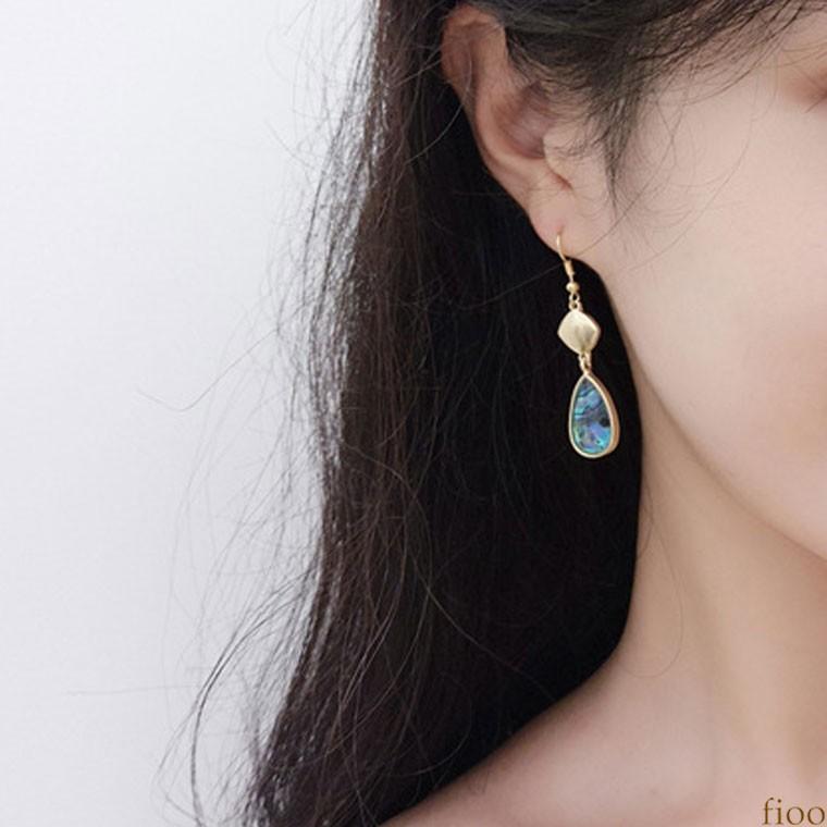 ターコイズマリンブルーエメラルドグリーンストーンチャーム 2タイプ ピアス イヤリング Fioo 通販 Yahoo ショッピング