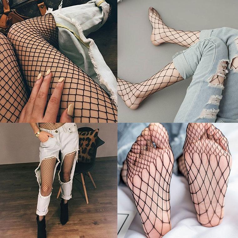 ストッキング ブラック 網タイ 小 中 大 ネット セクシー網タイツ 定番 