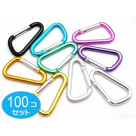 100個セット　カラビナ 50ミリ×27ミリ カラータイプ