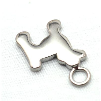 日本製 チャーム 犬 トイプードル シルバー : 首輪とキーホルダーの