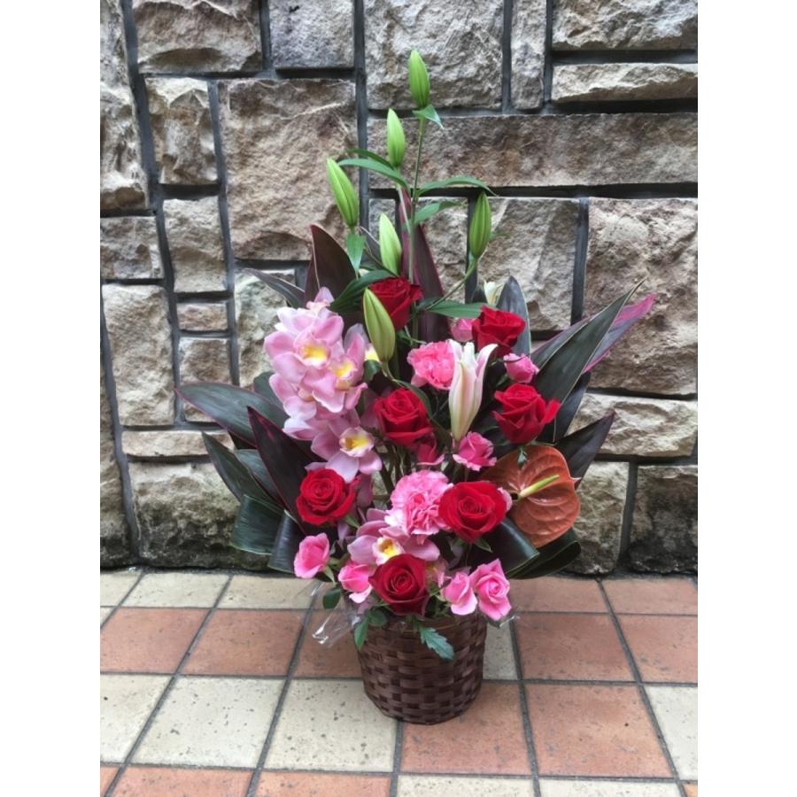 最上の品質な 開店祝い お中元 誕生日 花 ユリ バラ中心のアレンジメント 開業祝い 赤 ユリ バラ お祝い ギフト フラワーアレンジメント バラ お中元 誕生日 オープン 移転祝い 発表会 劇場 ご昇格祝い 生花 Denatours Com