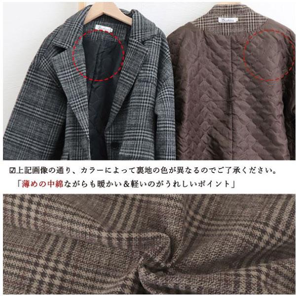 チェスターコート グレンチェック コート レディース 韓国風コート