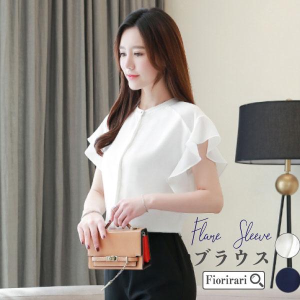 レディース 半袖 シャツ 夏 シフォンブラウス ブラウス オフィス 40代 50代 30代 60代 トップス Ol 通勤 きれいめ おしゃれ フレア Dm便可 袖かわいい Top073 キッズアンドレディース Fiorirari 通販 Yahoo ショッピング