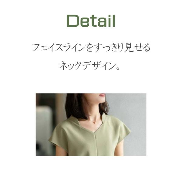 レディース Tシャツ 上品 カットソー 半袖 夏 オフィス 透けにくい 無地 通勤 40代 50代 60代 30代 エレガント OL 体型カバー メール便可 DM便可｜fiorirari｜07