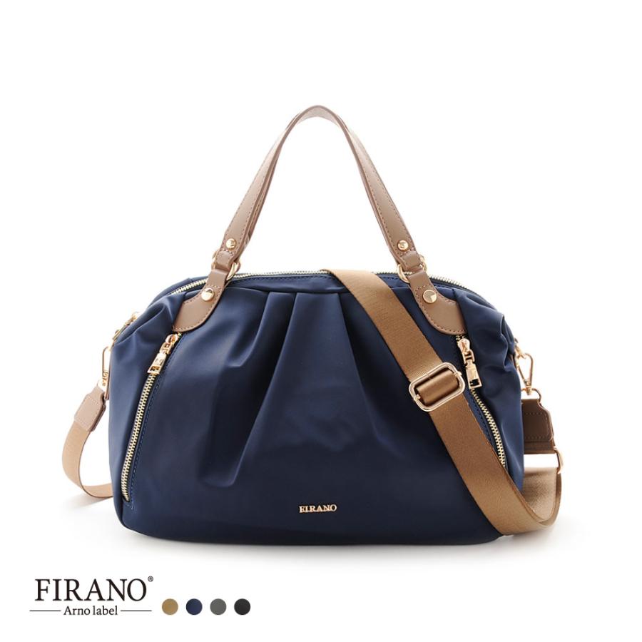 FIRANO（フィラノ） はっ水軽量ナイロンサイドファスナーハンドバッグ