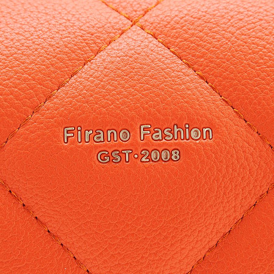 FIRANO オレンジ　ショルダーバッグ レディース お洒落 FIRANO（フィラノ） チューブチェーンハンドルショルダーバッグ