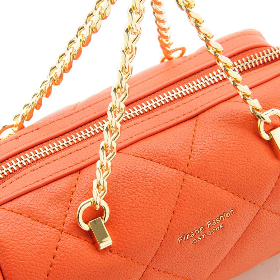 希少極美品✨ファロルニ FALORNI ミニショルダーバッグ チェーン オレンジ ☆FURLA フルラ チェーン ミニバッグ オレンジ ショルダー バッグ 104