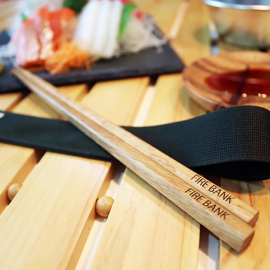 FIRE BANK 収納カラトリー「栗の木のお箸」【ケース色：カーキ】木製 携帯箸 キャリーバッグ付き 旅行 アウトドア キャンプ ハイキング用 コンパクト |  | 04