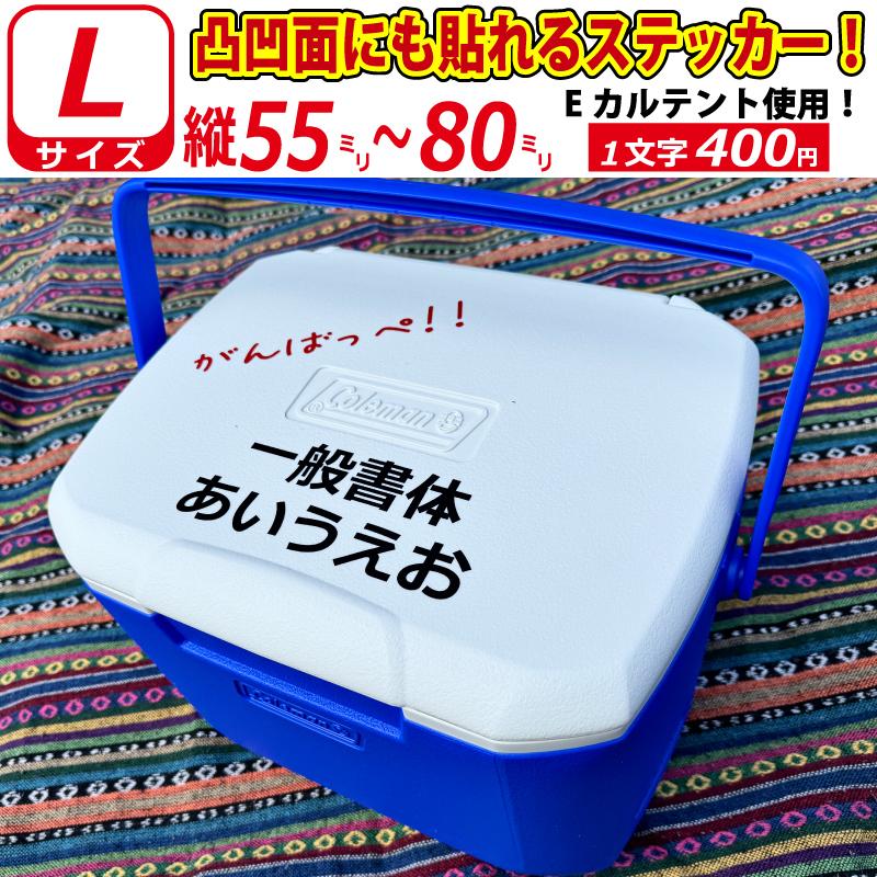 凸凹面なクーラーボックスにも貼れる！ 一般書体 お好きな 文字 名前