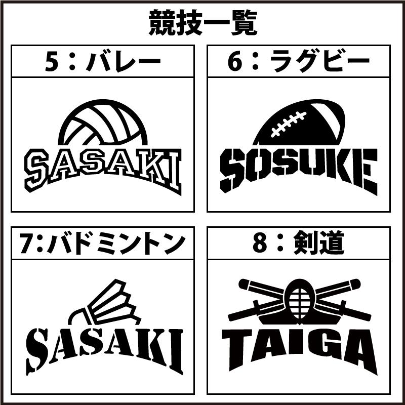 ロゴ風 かっこいい! お好きな文字・競技で ステッカー シール SSサイズ