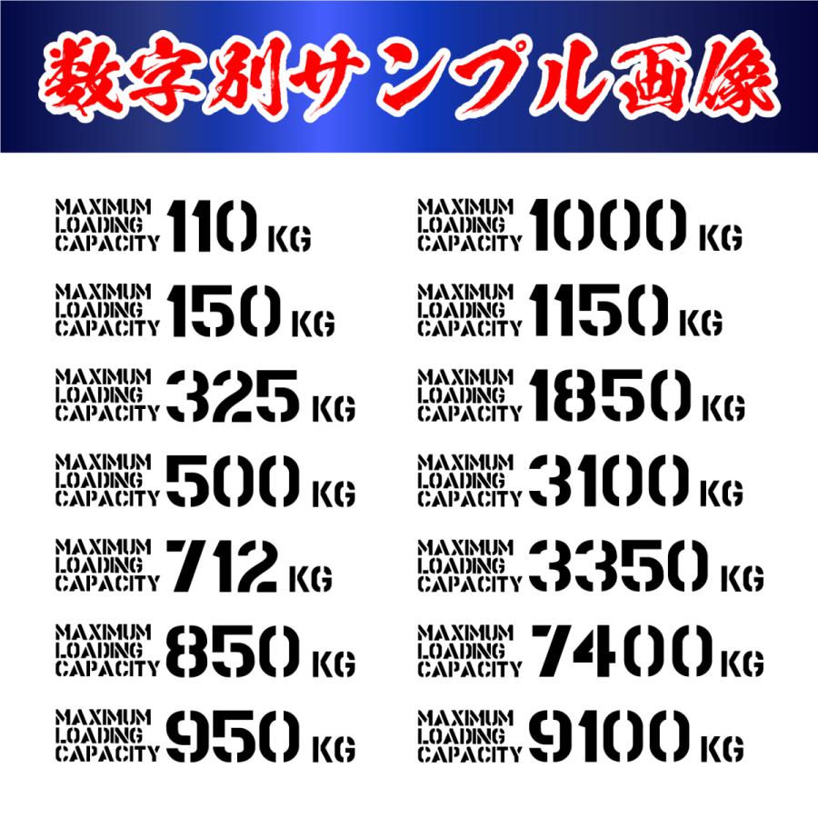 数字変更可 最大積載量 ステンシル ステッカー 高級ミラーカラー S/M/L　トラック 車 クルマ 軽自動車 軽トラ |  | 08
