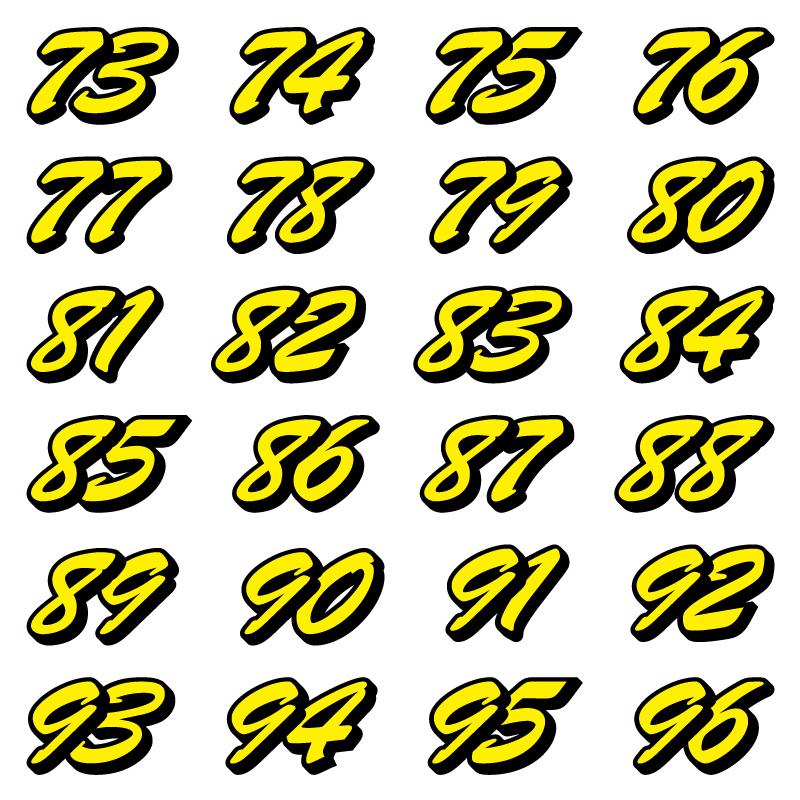 ゼッケン 2色仕様 ナンバー 数字 ステッカー B書体 Lサイズ2枚