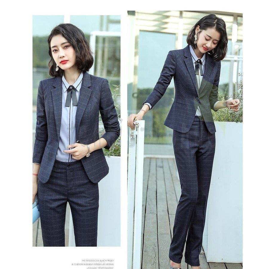 最高品質の パンツスーツ リクルートスーツ チェック柄 レディース2点セット Ol 通勤 オフィス セレモニー ビジネス 40代 就職活動 卒業式 卒園式 上品 フォーマルスーツ オーダースーツ サイズ M Czysty Dpf Com Pl