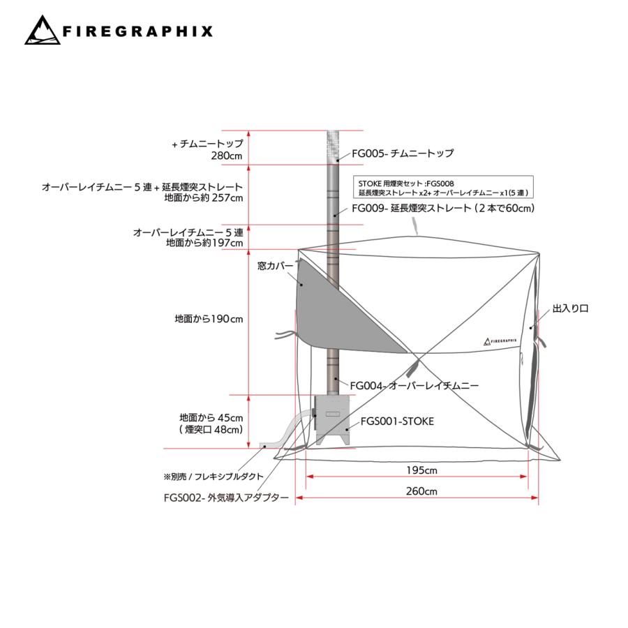 <FGS008>STOKEサウナストーブ用煙突セット<FG009>x2+<FG004>x1 |  | 04