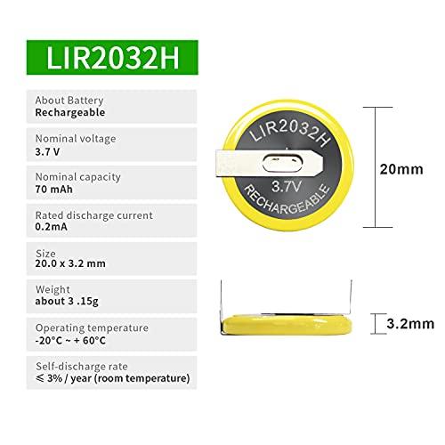 5PCS EEMB LIR2032H 二次電池 充電電池 70mah 3.7V リチウムイオン コイン型 ボタン電池 タブ付き(LIR2032H-VB｜first-delivery｜02