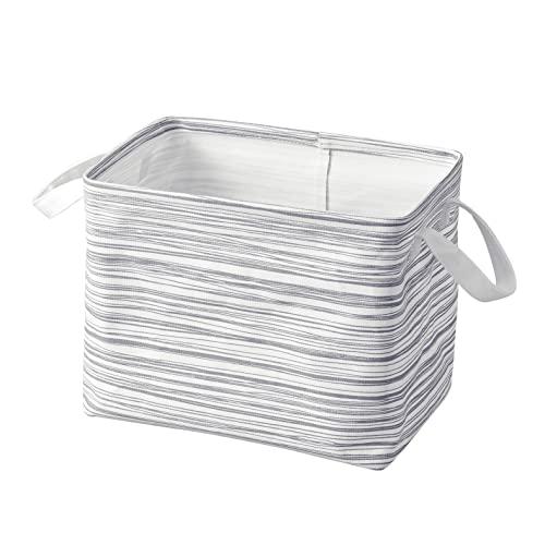 パール金属 収納 ボックス ケース ストレージ 四角 STORAGE BASKET M イレギュラーストライプ グレー 小物 雑貨 N