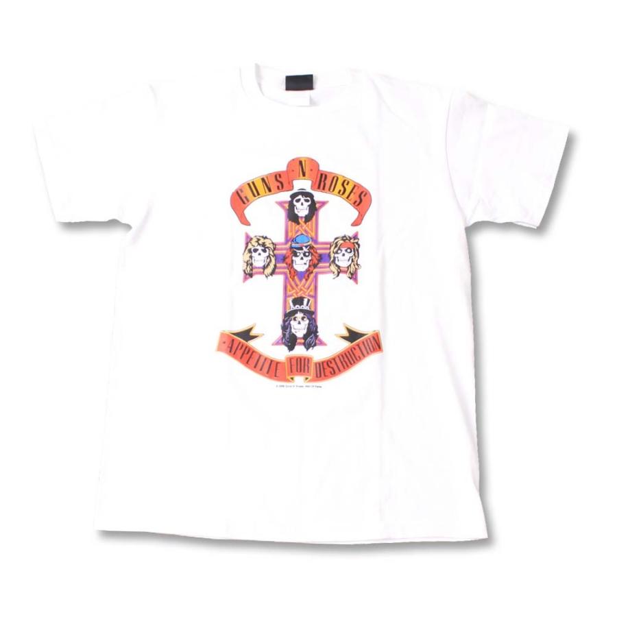 Tシャツ バンドTシャツ ロックTシャツ 半袖 (W) ガンズアンドローゼズ GUNS N’ ROSES 1 WHT S/S 白｜first-line